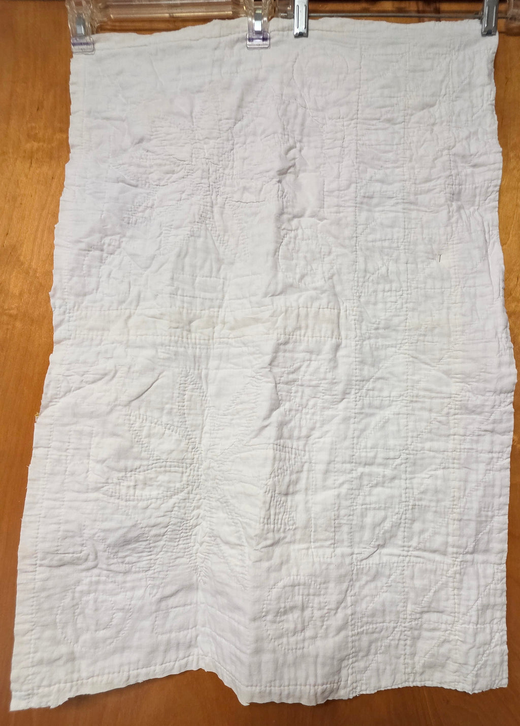 Vintage Cutter Quilt Fragment 28 X 18 Hand Appliqué Flowers 40's Cotton B