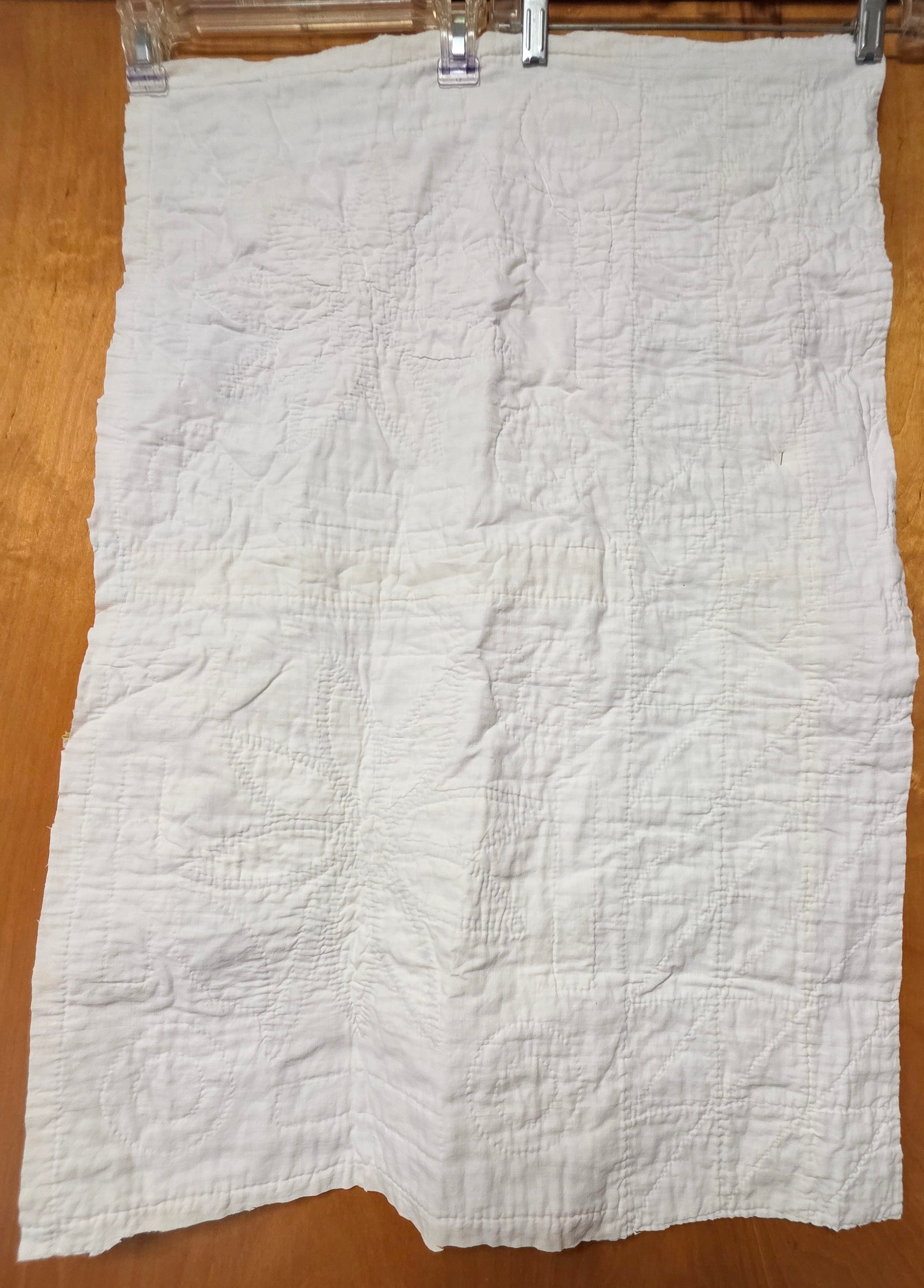 Vintage Cutter Quilt Fragment 28 X 18 Hand Appliqué Flowers 40's Cotton B