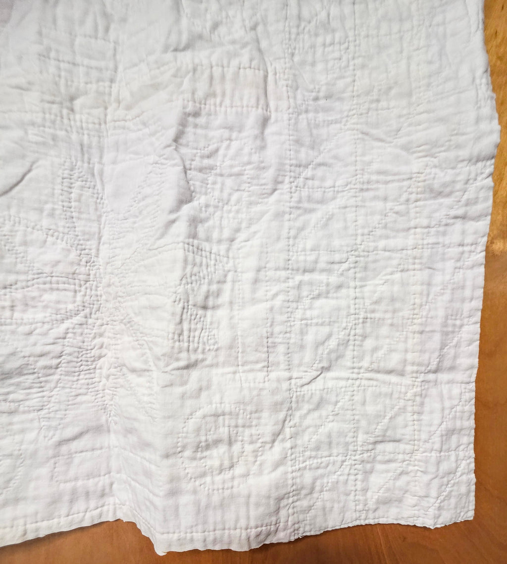 Vintage Cutter Quilt Fragment 28 X 18 Hand Appliqué Flowers 40's Cotton B