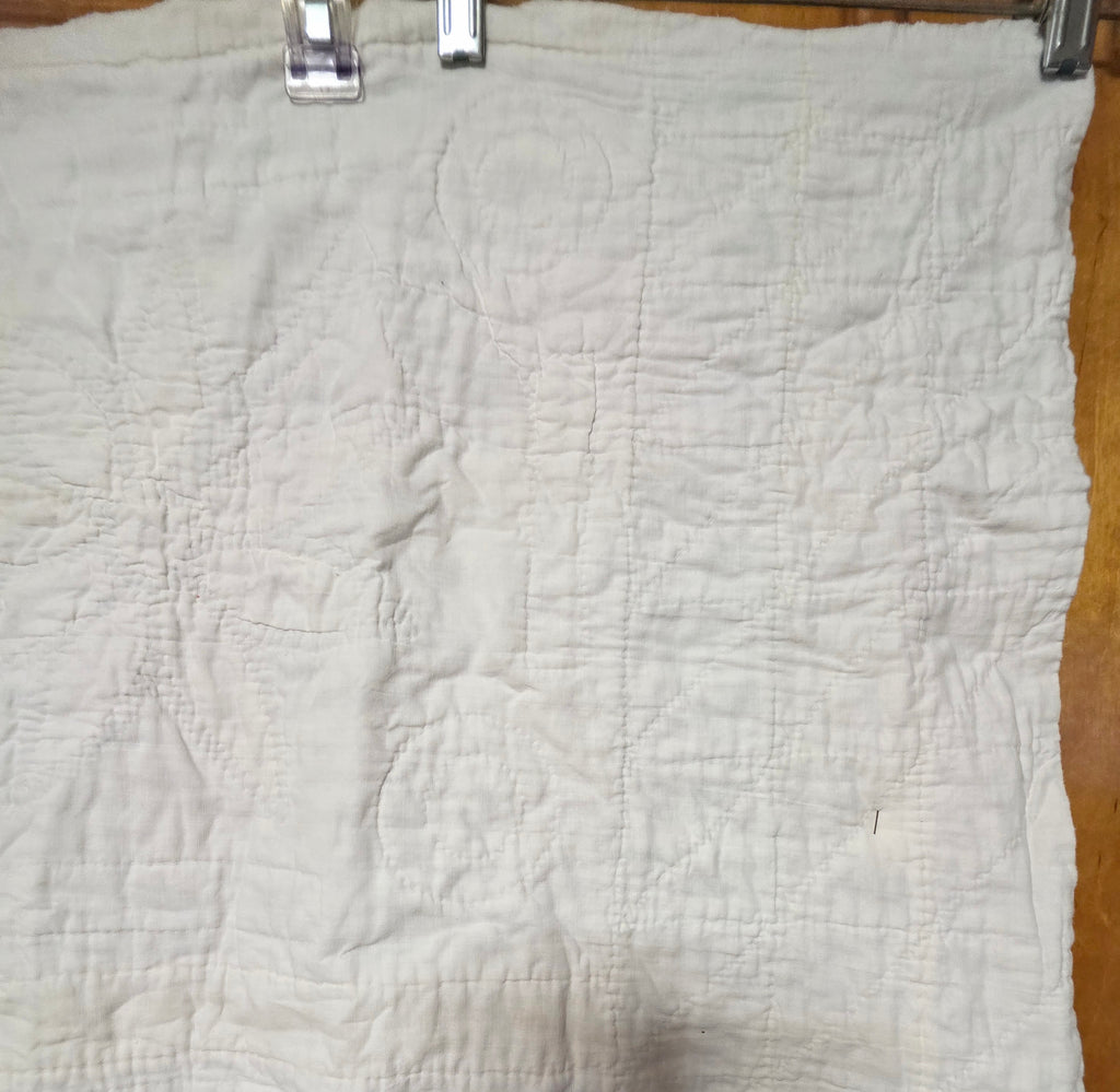 Vintage Cutter Quilt Fragment 28 X 18 Hand Appliqué Flowers 40's Cotton B