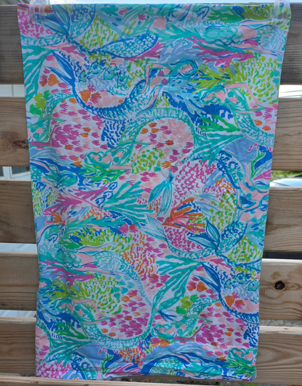 Pottery Barn Kids Lilly Pulitzer Mermaid's Cove Pillowcase 20x30 Organic Cotton