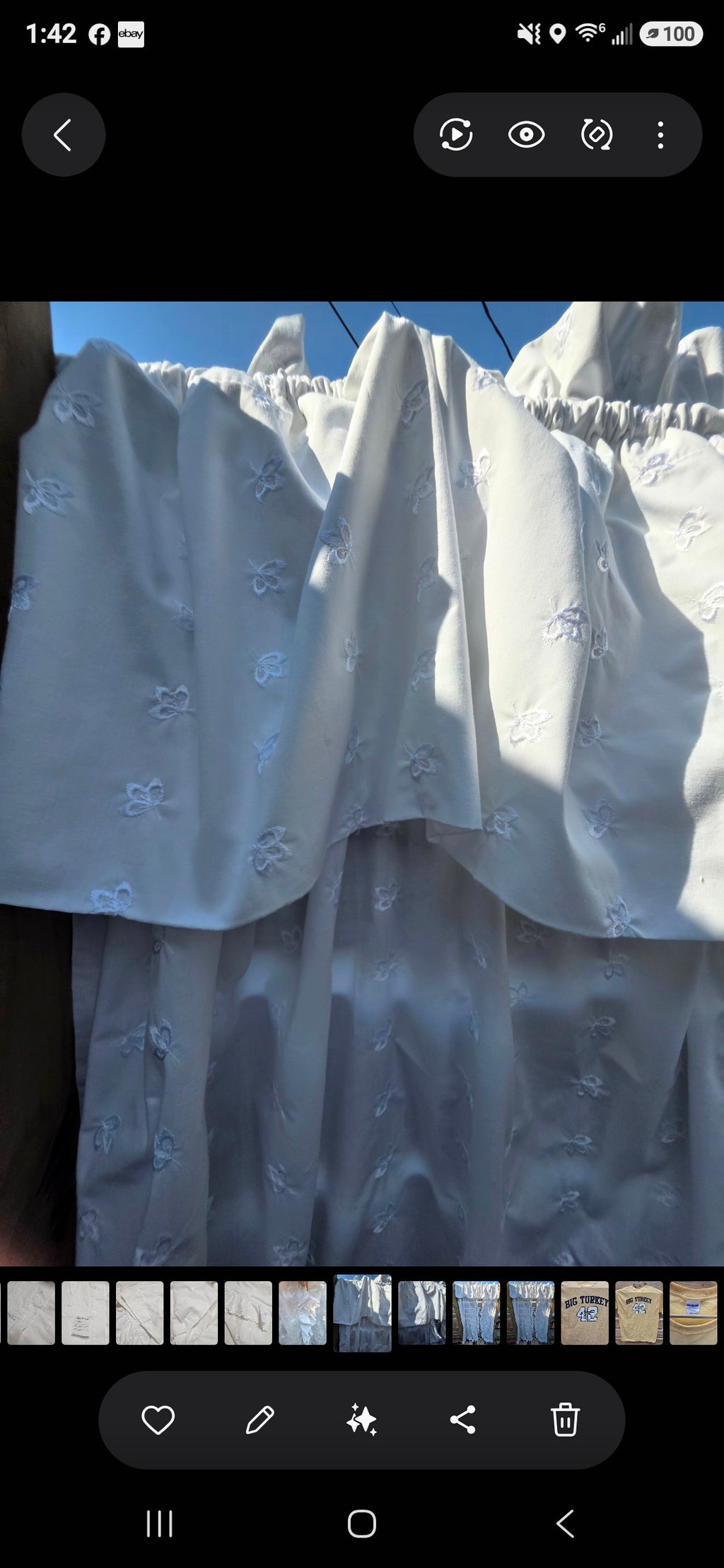Classic Traditions JCPenney White Embroidered Curtain Set 2 Panels & Valance