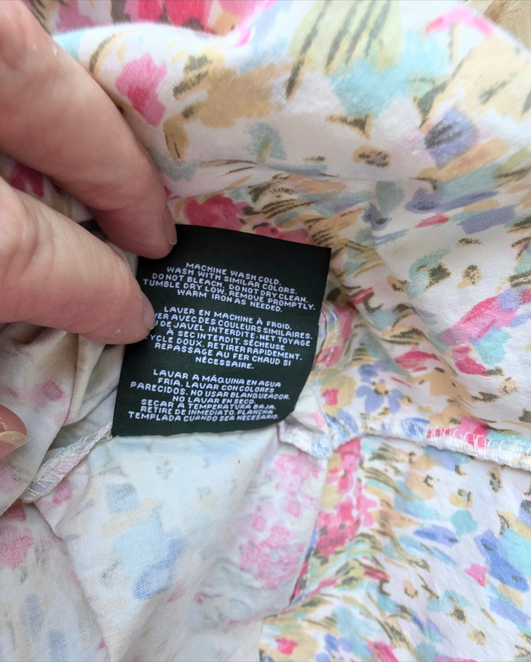 Ralph Lauren Loire Floral Pillowcase Standard 19x32 Cotton Pastels