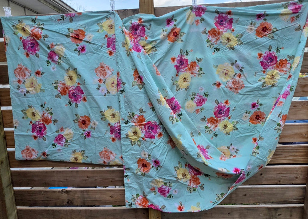 PBteen Junk Gypsy Country Bloom Duvet Cover Full Queen 90x88 Button Close