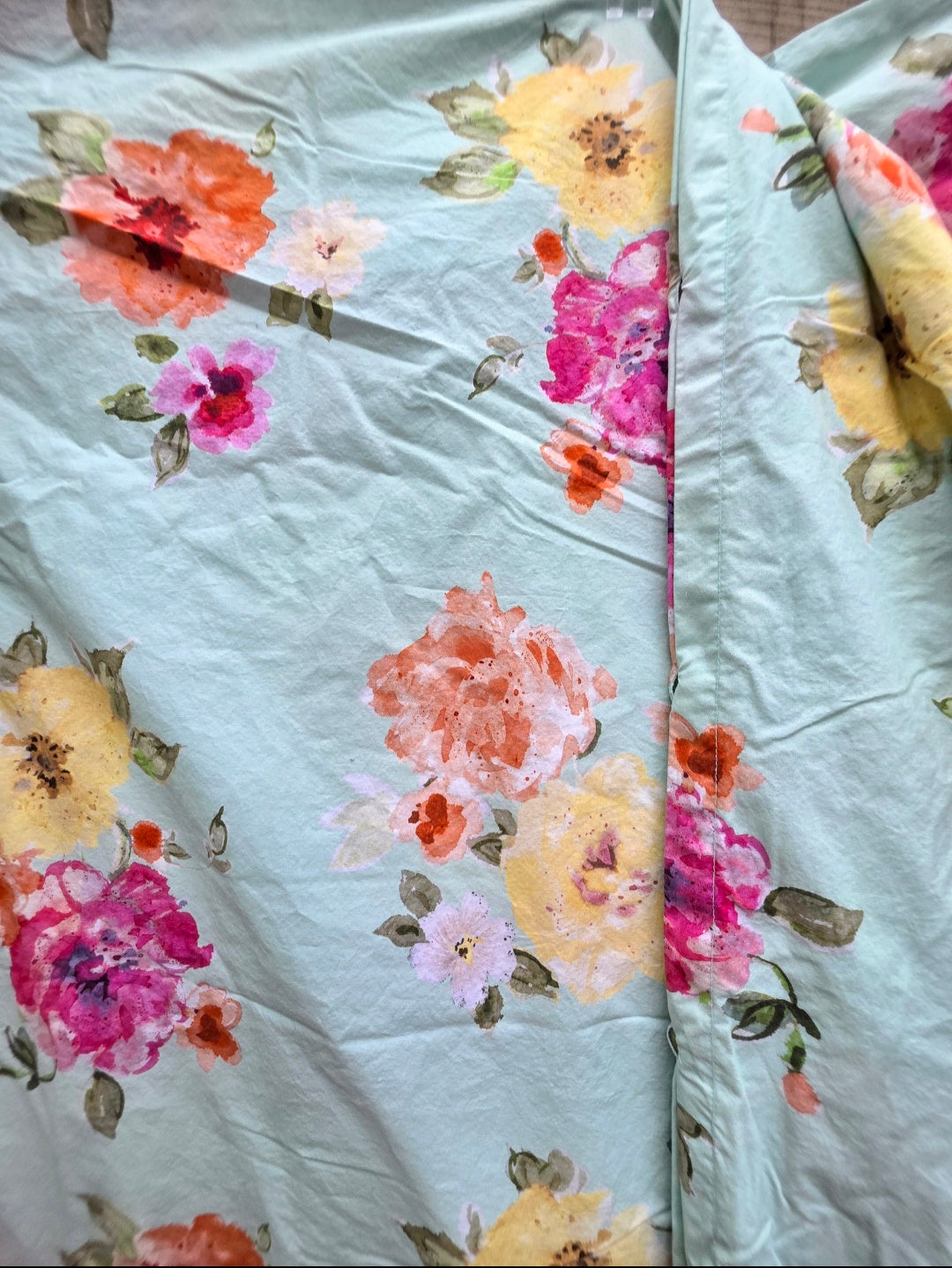 PBteen Junk Gypsy Country Bloom Duvet Cover Full Queen 90x88 Button Close