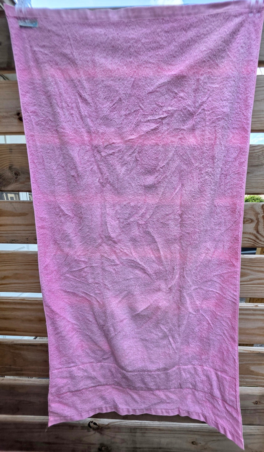 Vintage Fieldcrest Pink Bath Towel Lace Trim 26x48 Cotton USA Cottagecore