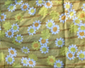 Vintage 1970s Daisy Floral Flower Power Bedspread Yellow White  Retro Hippie