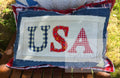 Vintage Quilt Americana USA Pillow | Handmade Patriotic Throw Pillow G