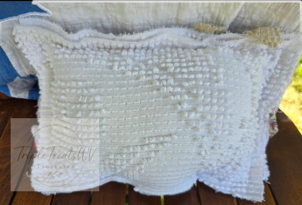 Vintage Lace Americana Pillow | Handmade Patriotic Accent Pillow F