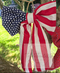 Extra Large Patriotic American Flag Bow - 15" x 23"H