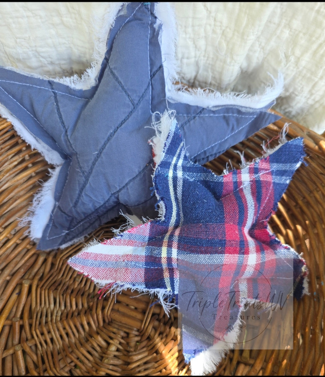 Patriotic Fabric Stars - Bowl Fillers (Set of 2)