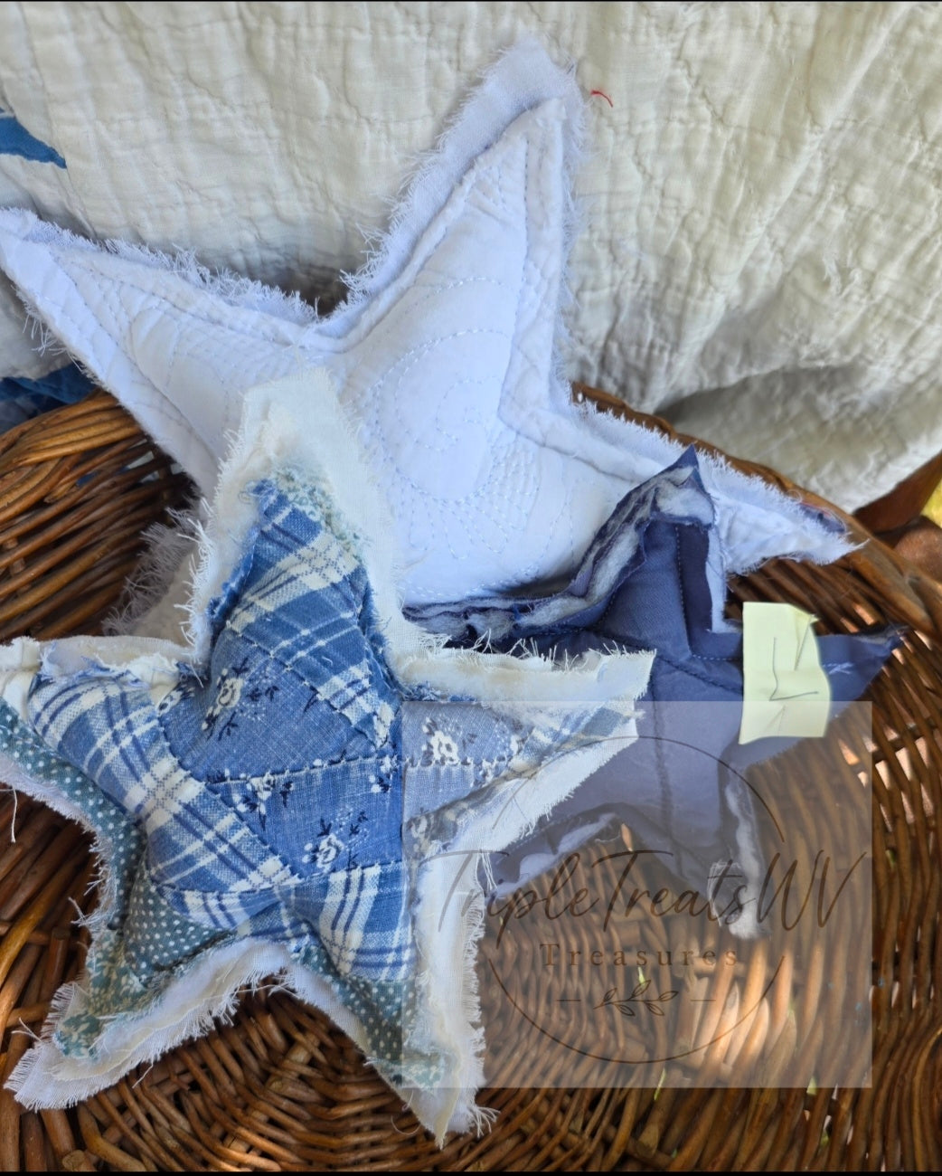 Patriotic Fabric Stars - Bowl Fillers (Set of 3)
